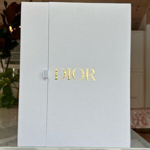 Dior Luxurious White Box with Gold Logo. Magnetic clasp closure